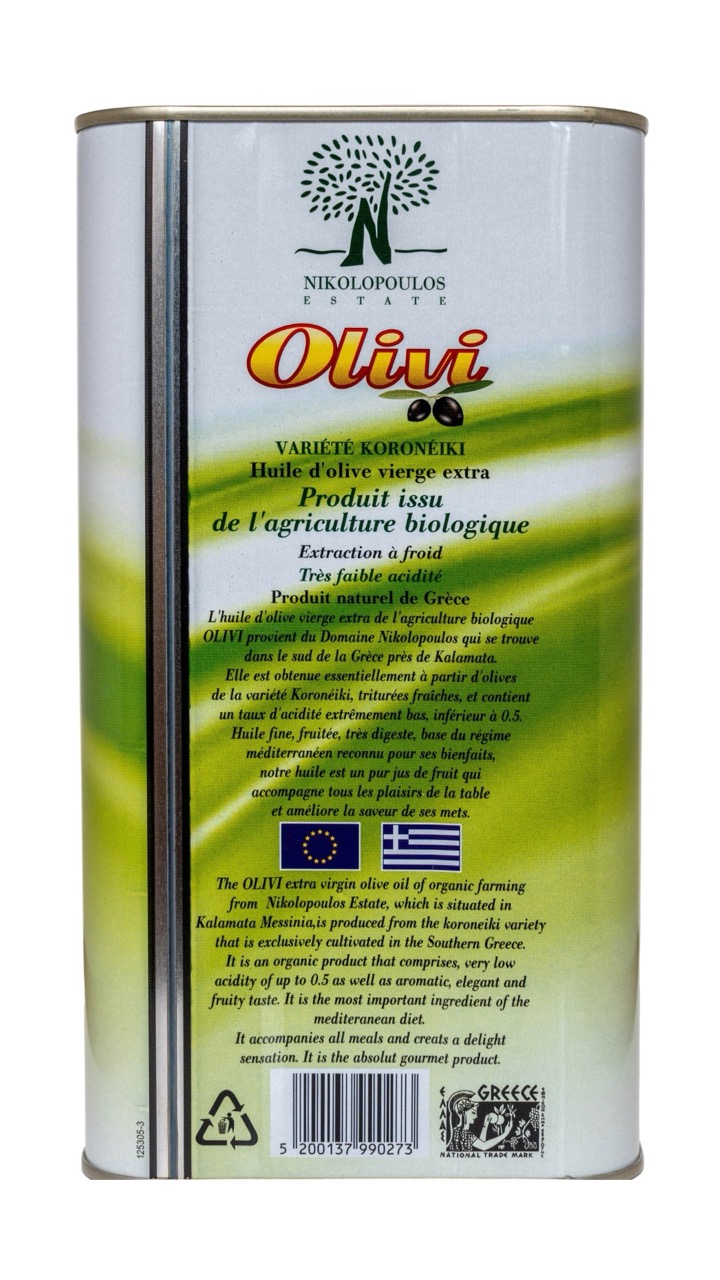 Olivi - Griechisches Bio Natives Olivenöl Extra - 3,0L