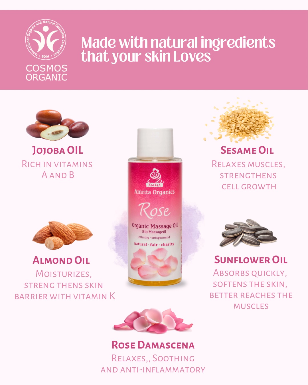 Massageöl Rose, bio