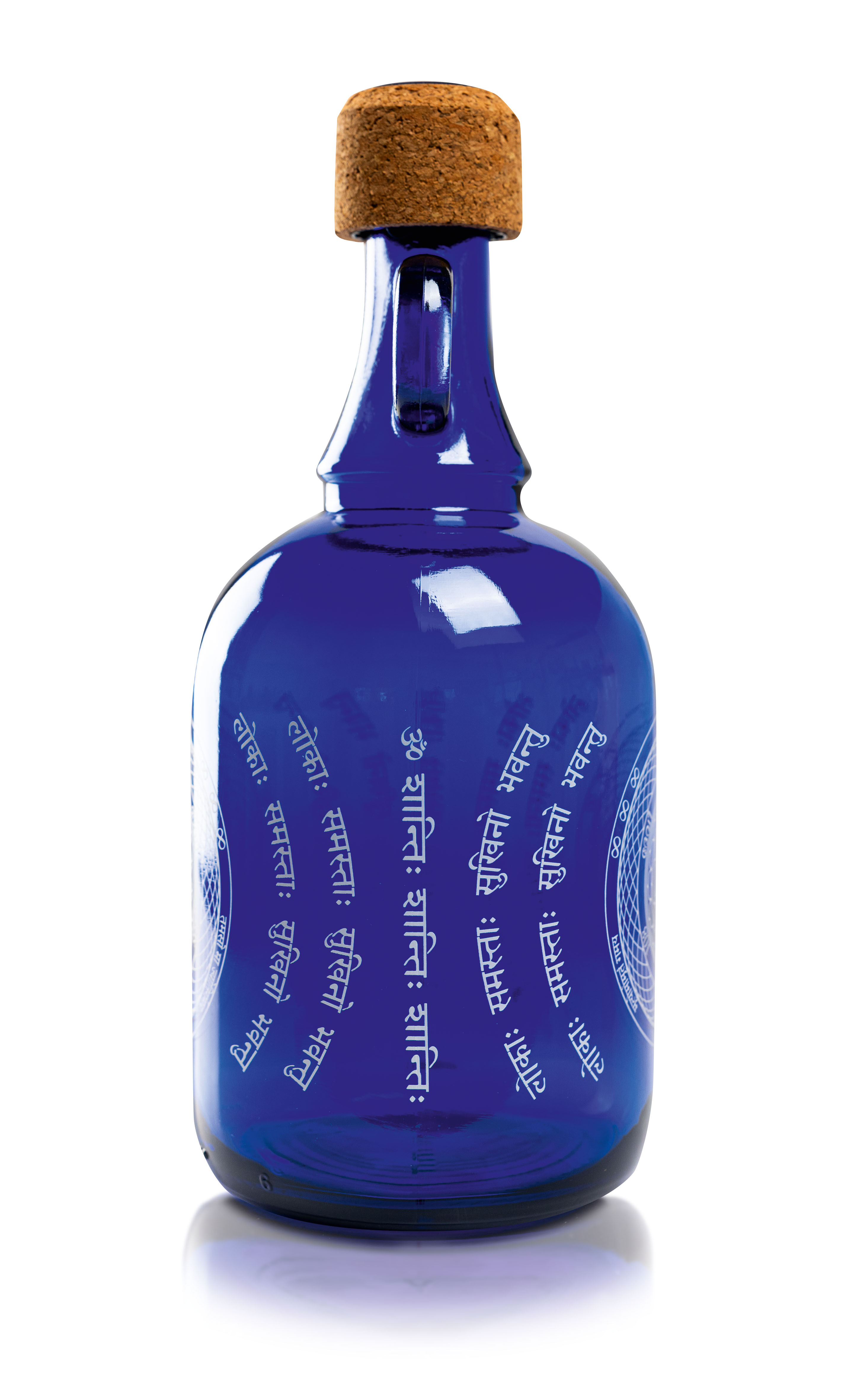 Devi Water, Blauglas Wasserflasche, 1L